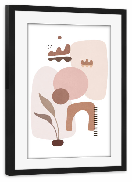 Poster mit Rahmen schwarz "Blush Sunny Holiday Shapes" artboxONE - Natur,Abstrakt