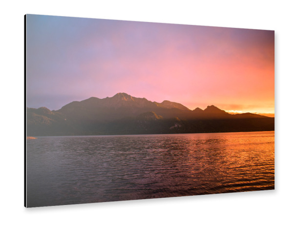 Alu-Dibond "Alpensee bei Sonnenuntergang" 30x20 cm artboxONE