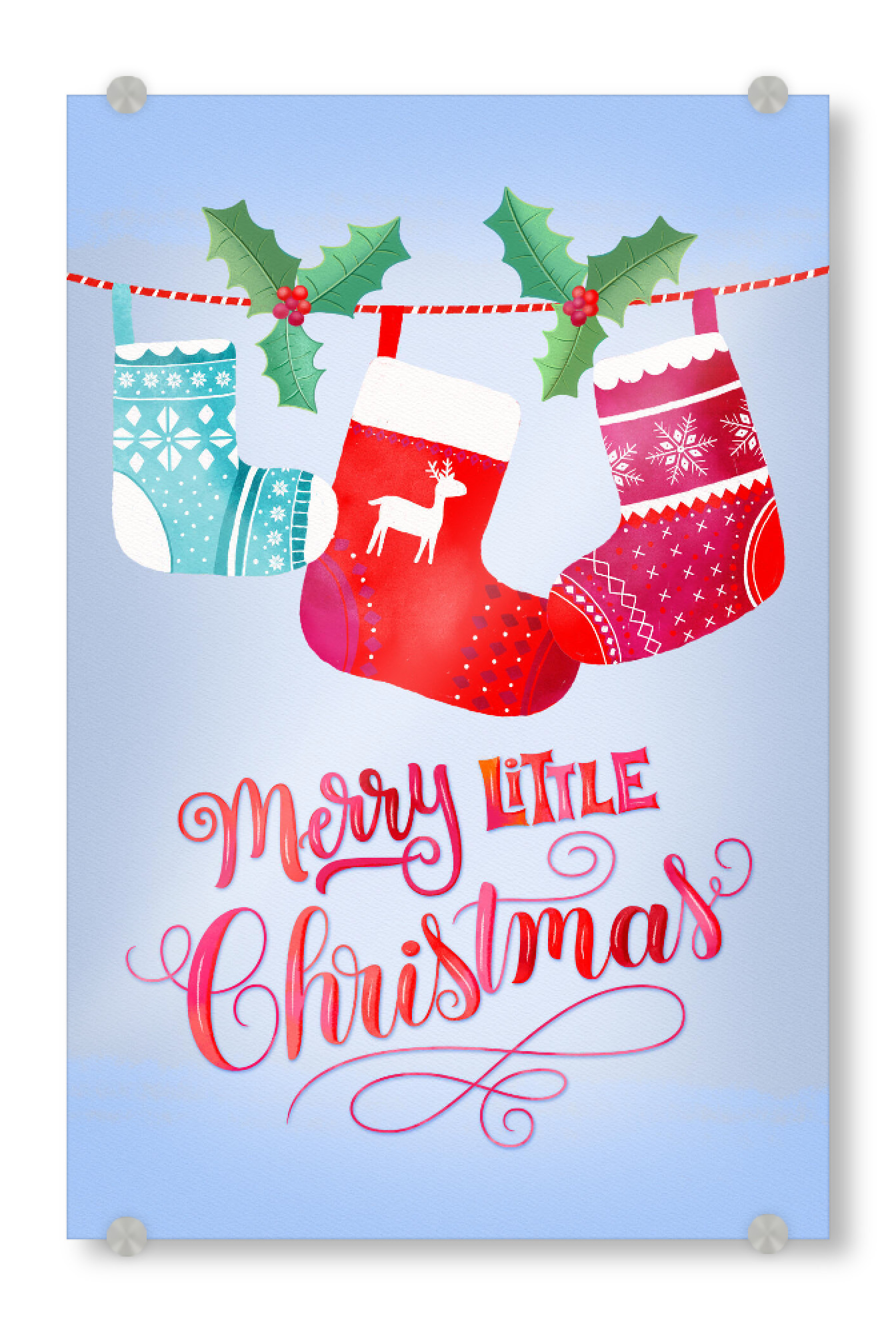 Acrylglasbild "Merry Little Christmas und Advent" artboxONE - Typografie,Weihnachten,Lustig