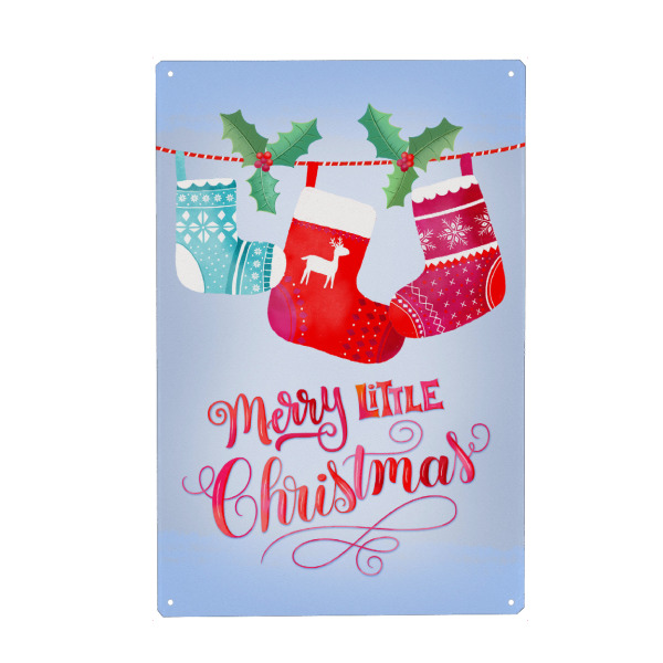Holzbild "Merry Little Christmas und Advent" artboxONE - Typografie,Weihnachten,Lustig