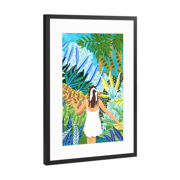 Poster mit Rahmen Schwarz (Metallic) "Lost in the Jungle of Feelings" artboxONE - Natur,Menschen