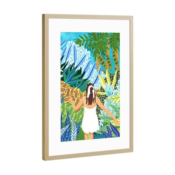 Poster mit Rahmen Gold "Lost in the Jungle of Feelings" artboxONE - Natur,Menschen