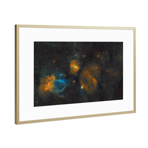 Poster mit Rahmen Gold "Bubble Nebula - HSO" artboxONE - Galaxy