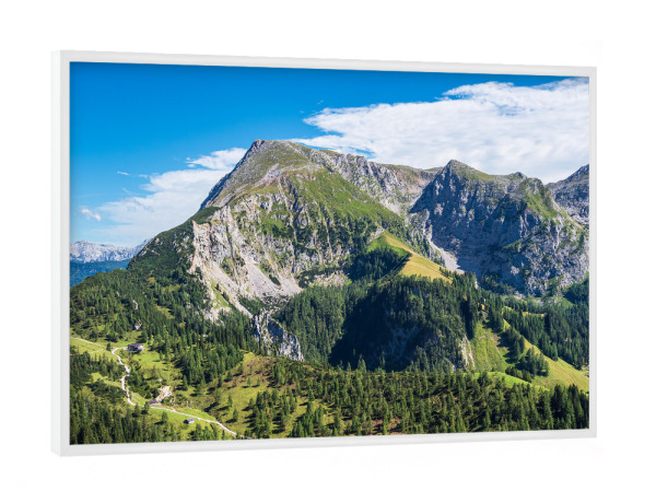 Poster mit weißem Rahmen "Bäume, Berg und Himmel" artboxONE - Natur,Reise