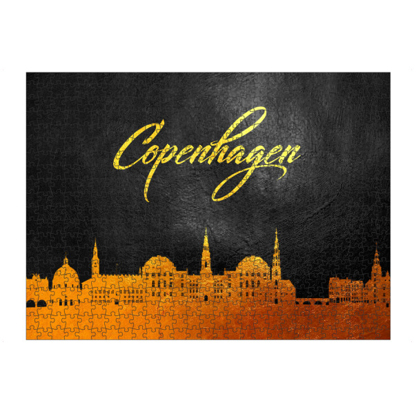 Puzzle Ravensburger "Copenhagen Denmark Gold Skyline" artboxONE - Städte - Gold,Skyline,Copenhagen,Denmark - Bild gold
