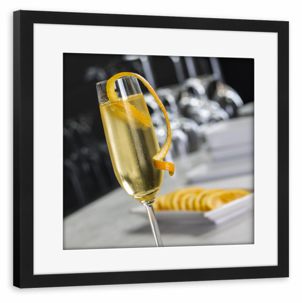 Poster mit Rahmen schwarz "Sekt Orange" artboxONE - Essen & Trinken / Alkohol