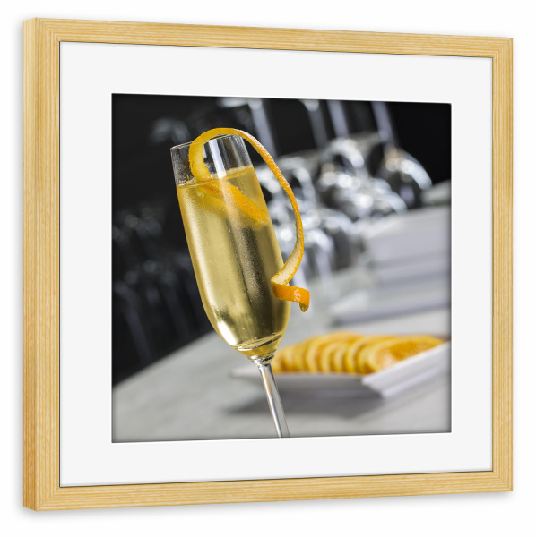 Poster mit Rahmen kiefer "Sekt Orange" artboxONE - Essen & Trinken / Alkohol