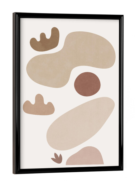 Poster mit schwarzem Rahmen "Blush Lake and Mountain Shapes" artboxONE - Abstrakt,Geometrie