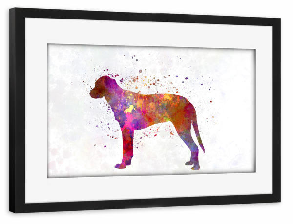 Poster mit Rahmen schwarz "Finnish Hound in watercolor" artboxONE - Tiere,Abstrakt