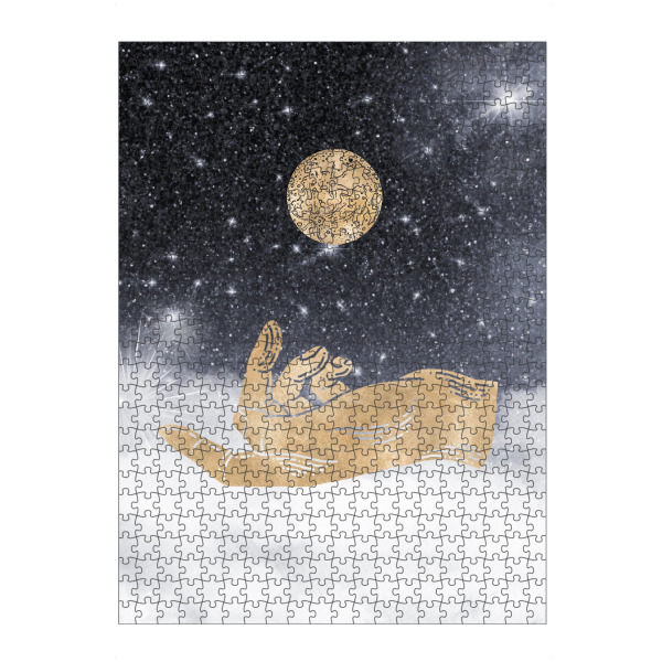 artboxONE Puzzle "Hand fängt Welt" artboxONE - Natur,Abstrakt,Fiktion,Galaxy