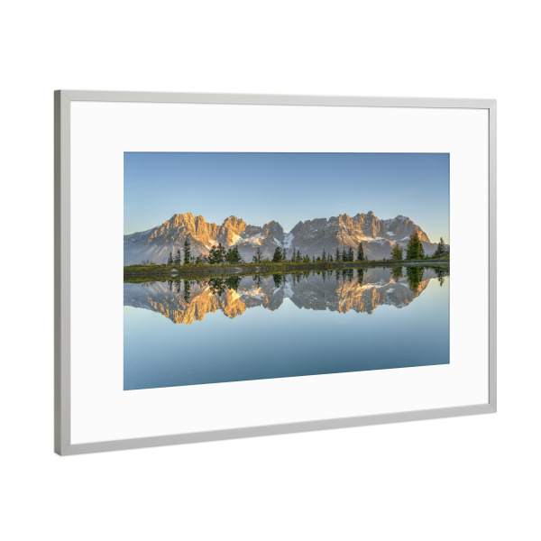 Poster mit Rahmen Silber "Kaisergebirge in Tirol" artboxONE - Natur,Reise,Reise / Länder