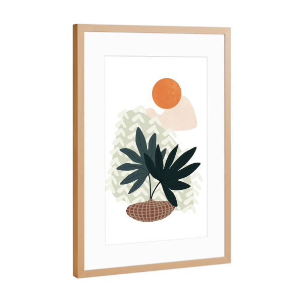 Poster mit Rahmen Kupfer "Fan Palm Still Life" artboxONE - Natur,Floral