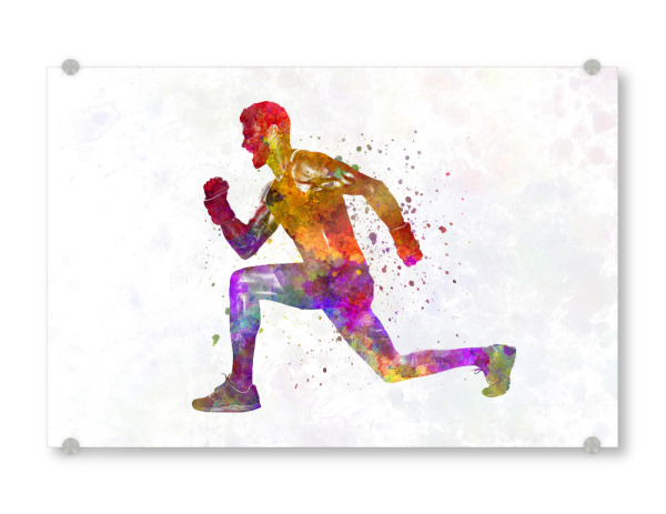Acrylglasbild "Young man practices fitness" artboxONE - Abstrakt,Sport