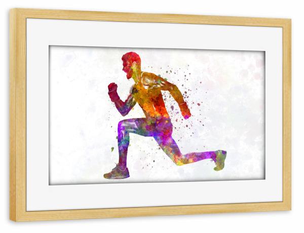 Poster mit Rahmen kiefer "Young man practices fitness" artboxONE - Abstrakt,Sport