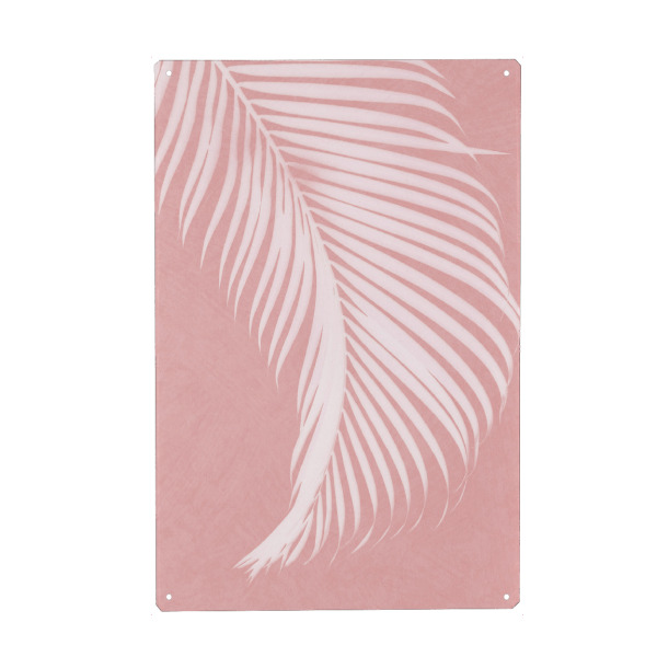 Holzbild "Palmlaub auf Rosa" artboxONE - Natur