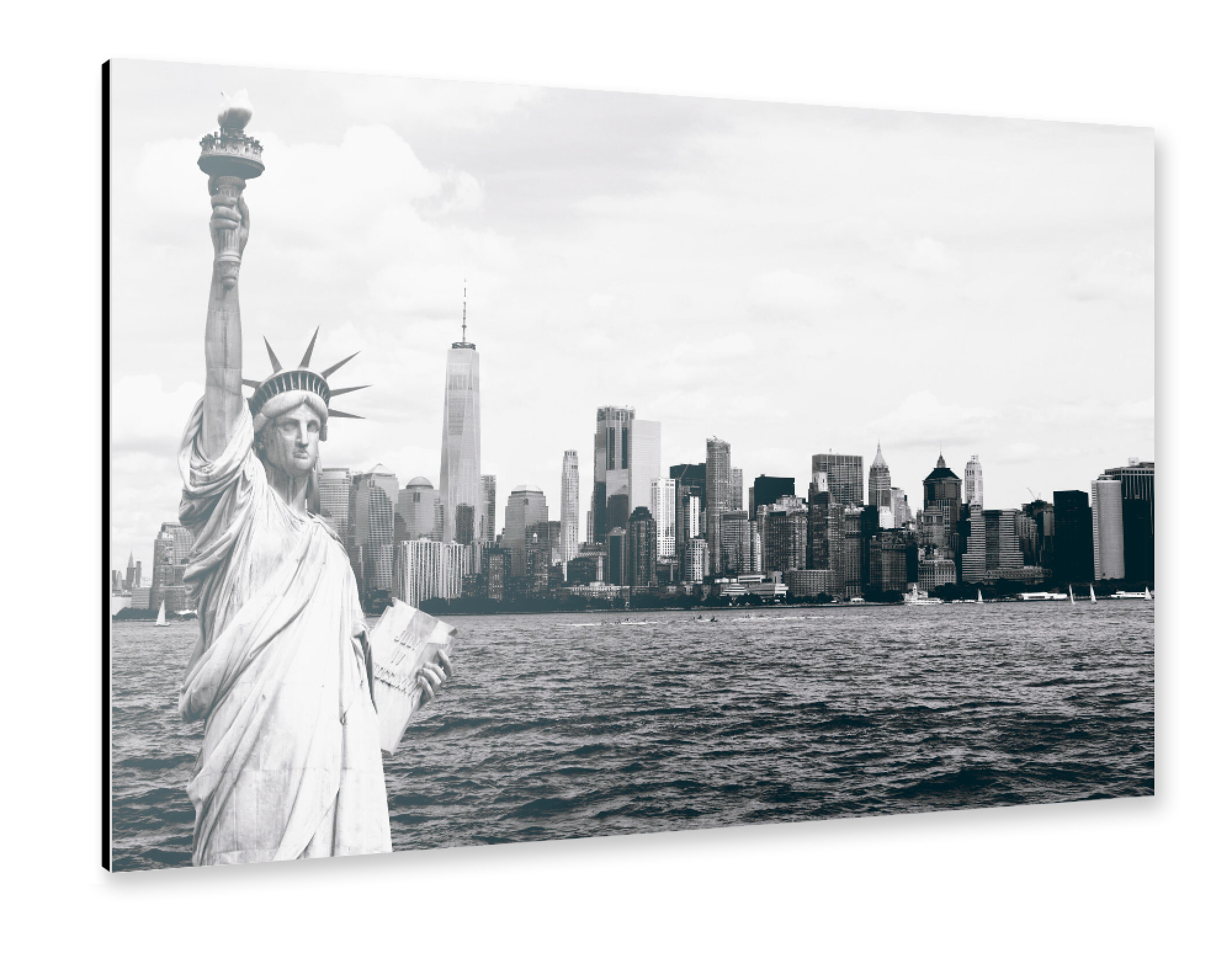 Alu-Dibond "NYC Manhattan schwarzweiß" 75x50 cm artboxONE