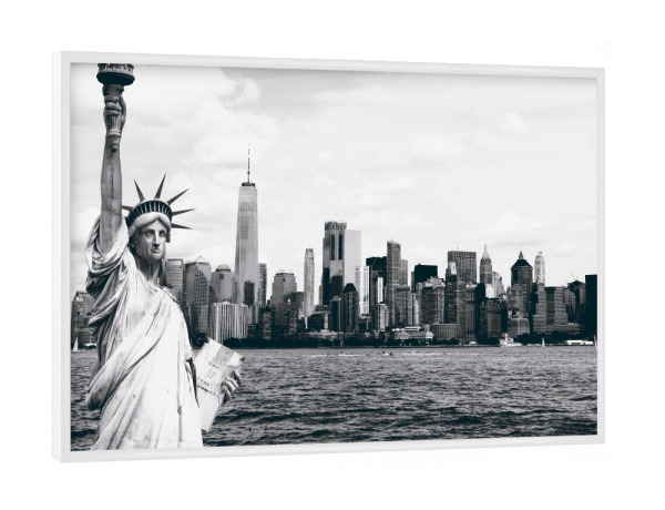 Poster mit weißem Rahmen "NYC Manhattan schwarzweiß" artboxONE - Städte / New York,Reise,Schwarzweiß,Reise / Asien