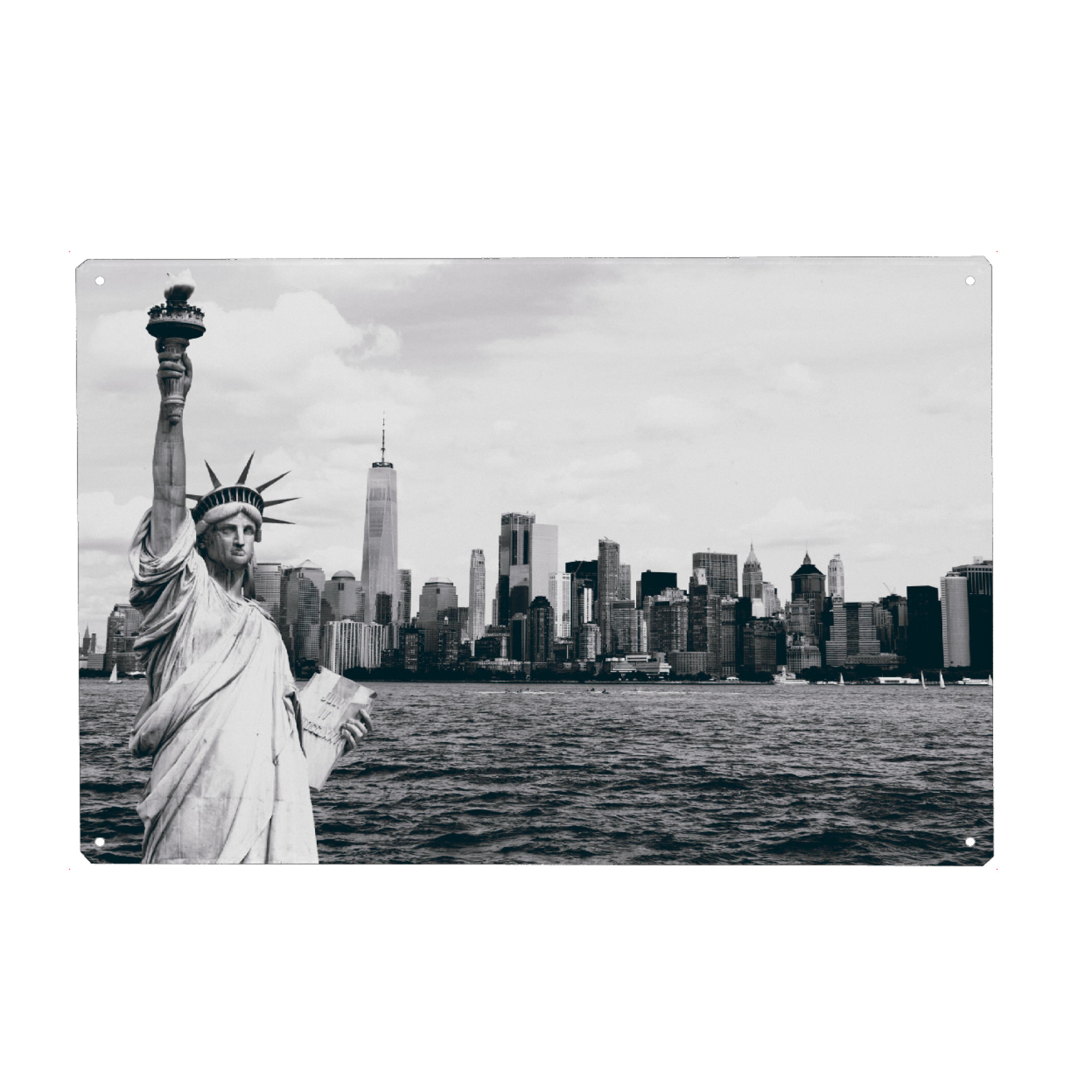 Metall Poster "NYC Manhattan schwarzweiß" artboxONE - Städte / New York,Reise,Schwarzweiß,Reise / Asien