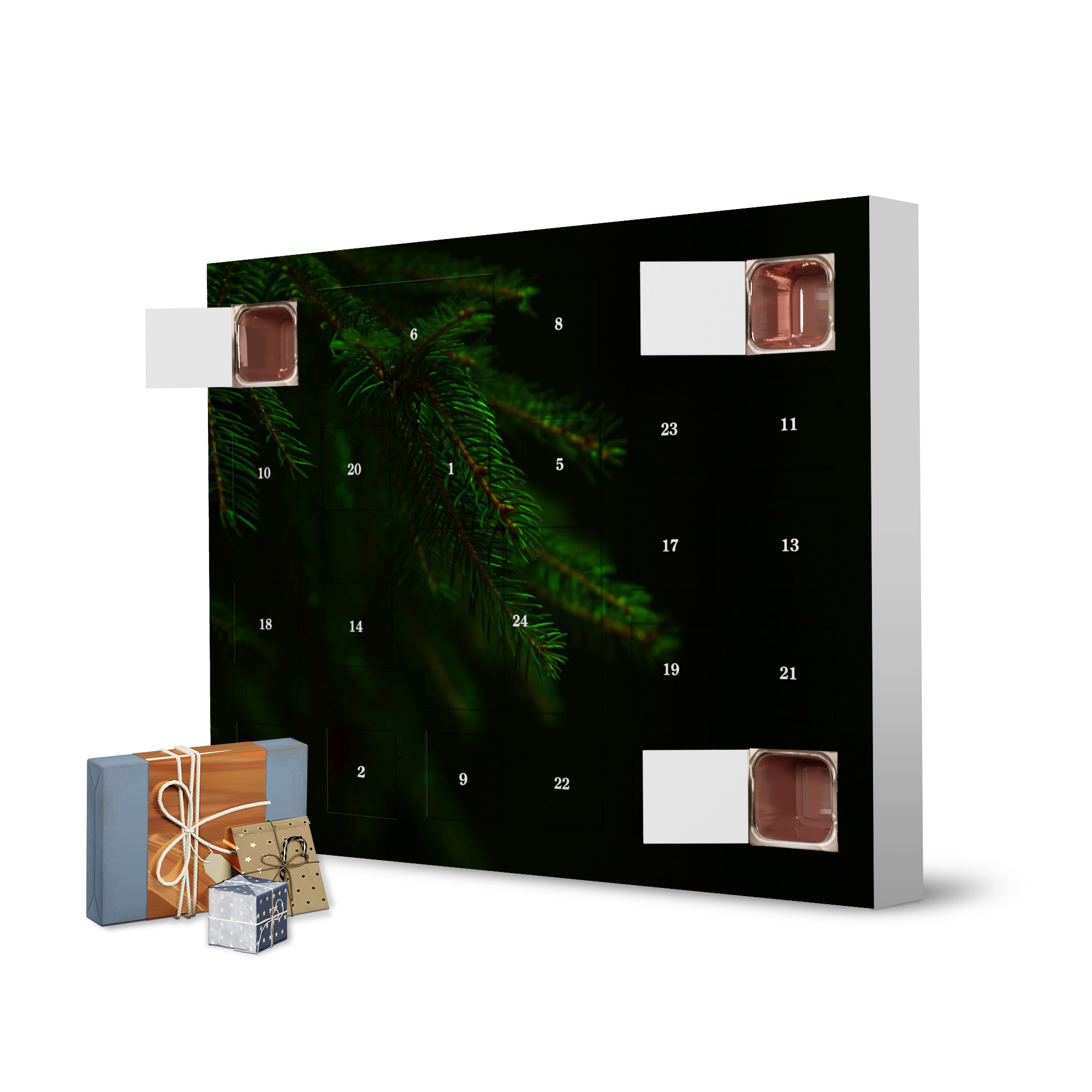 Adventskalender zum Selbstbefüllen Grüne Tannenzweige artboxONE Adventskalender Natur
