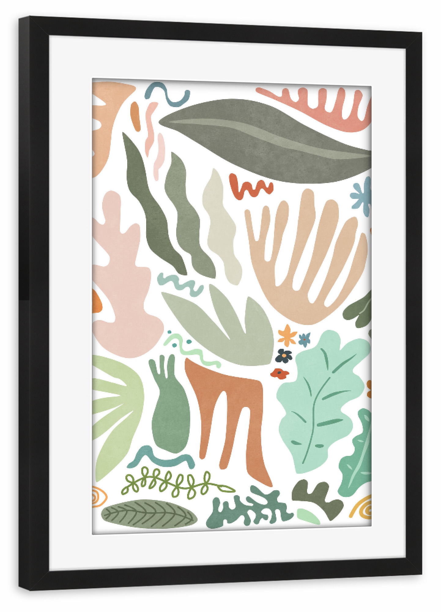 Poster mit Rahmen schwarz "Botanical Color" artboxONE - Natur,Floral,Abstrakt