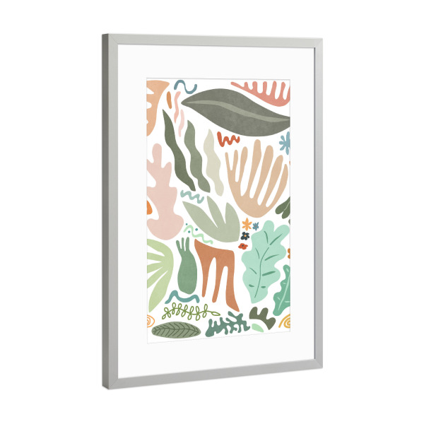 Poster mit Rahmen Silber "Botanical Color" artboxONE - Natur,Floral,Abstrakt