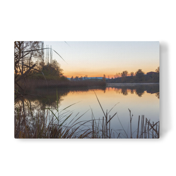 Leinwandbild "Sonnenuntergang am Weiher" artboxONE - Natur,Reise,Floral