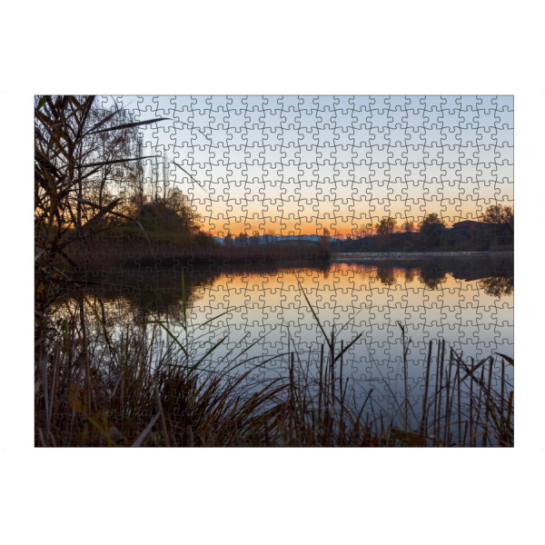 Puzzle Ravensburger "Sonnenuntergang am Weiher" artboxONE - Natur,Reise,Floral
