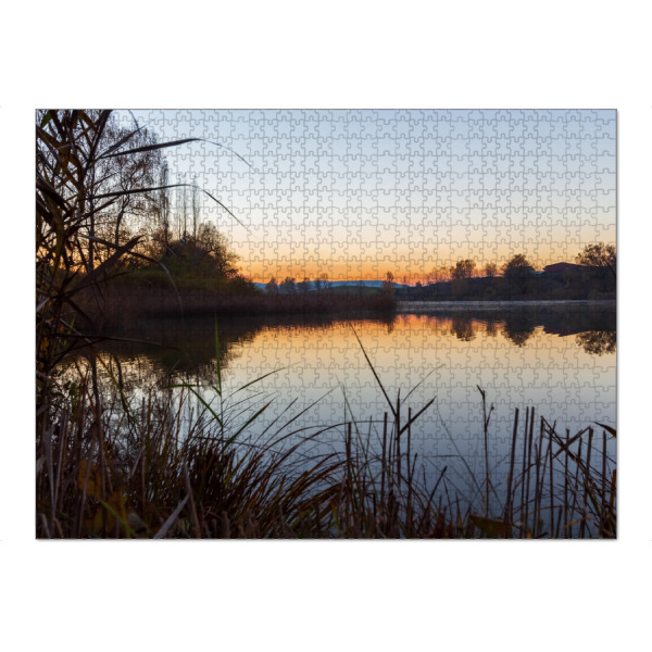 Puzzle Ravensburger "Sonnenuntergang am Weiher" artboxONE - Natur,Reise,Floral