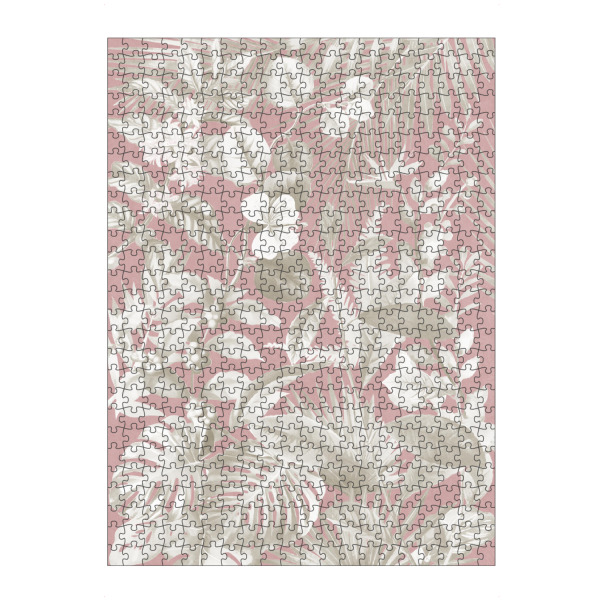 Puzzle Ravensburger "Laub Beige auf Rosa" artboxONE - Natur,Floral - Dschungel,Natur,Tropisch,Laub,Palme,Morandi,Pastell,Botanisch,Pflanze,Blätter