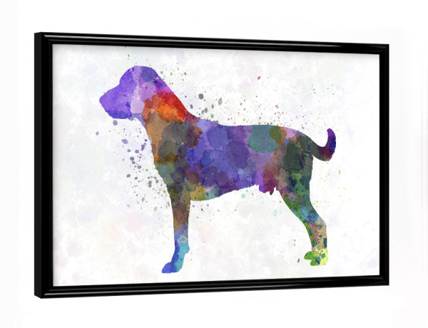 Poster mit schwarzem Rahmen "Harrier dog" artboxONE - Tiere,Abstrakt - Dog,Dogs,Pet,Animal,Mammal,Watercolor,Dog poster,Illustration,Abstract
