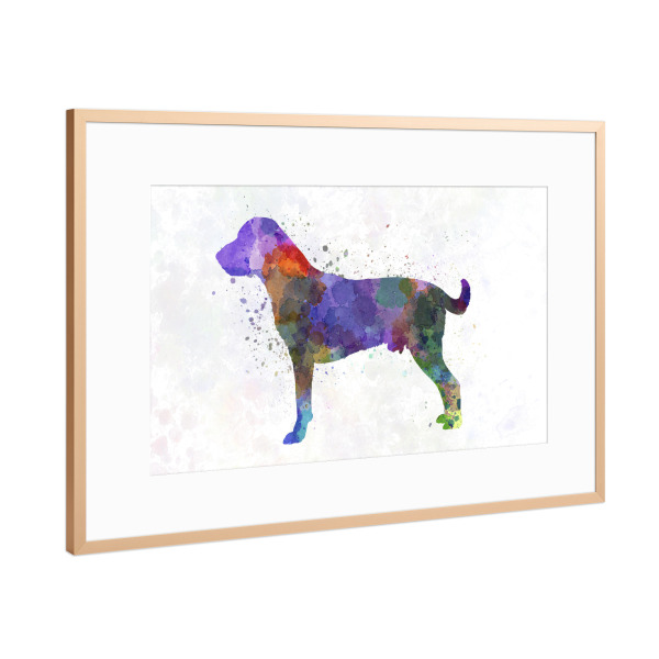 Poster mit Rahmen Kupfer "Harrier dog" artboxONE - Tiere,Abstrakt - Dog,Dogs,Pet,Animal,Mammal,Watercolor,Dog poster,Illustration,Abstract