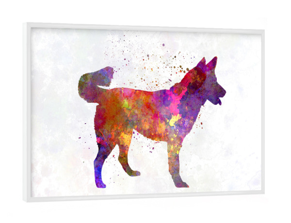 Poster mit weißem Rahmen "East Siberian Laika in watercolor" artboxONE - Tiere,Abstrakt