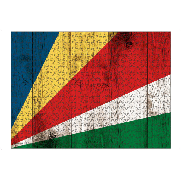 Puzzle Ravensburger "Seychellen Flagge" artboxONE - Reise / Strand und Meer - Seychellen,Flagge,Fahne,Grunge,Vintage,Seychelles,Bunt,Colorful,Flag