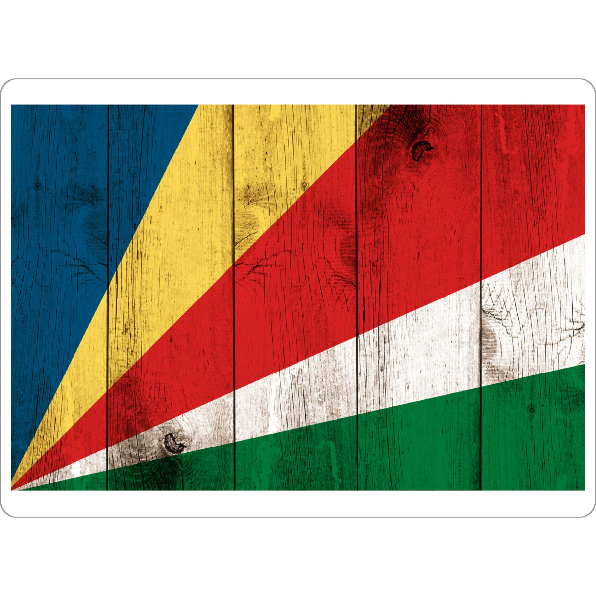 Tischset "Seychellen Flagge" artboxONE - Reise / Strand und Meer - Seychellen,Flagge,Fahne,Grunge,Vintage,Seychelles,Bunt,Colorful,Flag