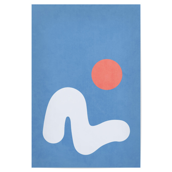 Poster 30x20 cm "Sonne, Meer und Himmel" artboxONE - Natur,Abstrakt - Meer,Ozean,Wellen,Landschaft,Insel,Berg,Horizont,Sonne,Himmel,Minimal