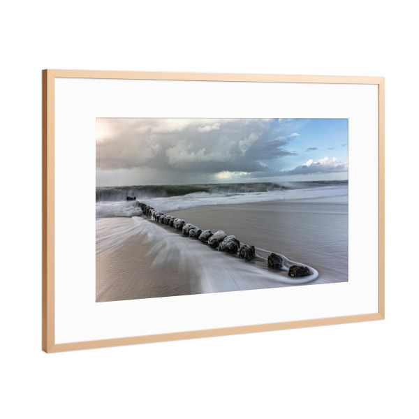 Poster mit Rahmen Kupfer "Wellen weichgezeichnet - Sylt" artboxONE - Reise / Strand und Meer