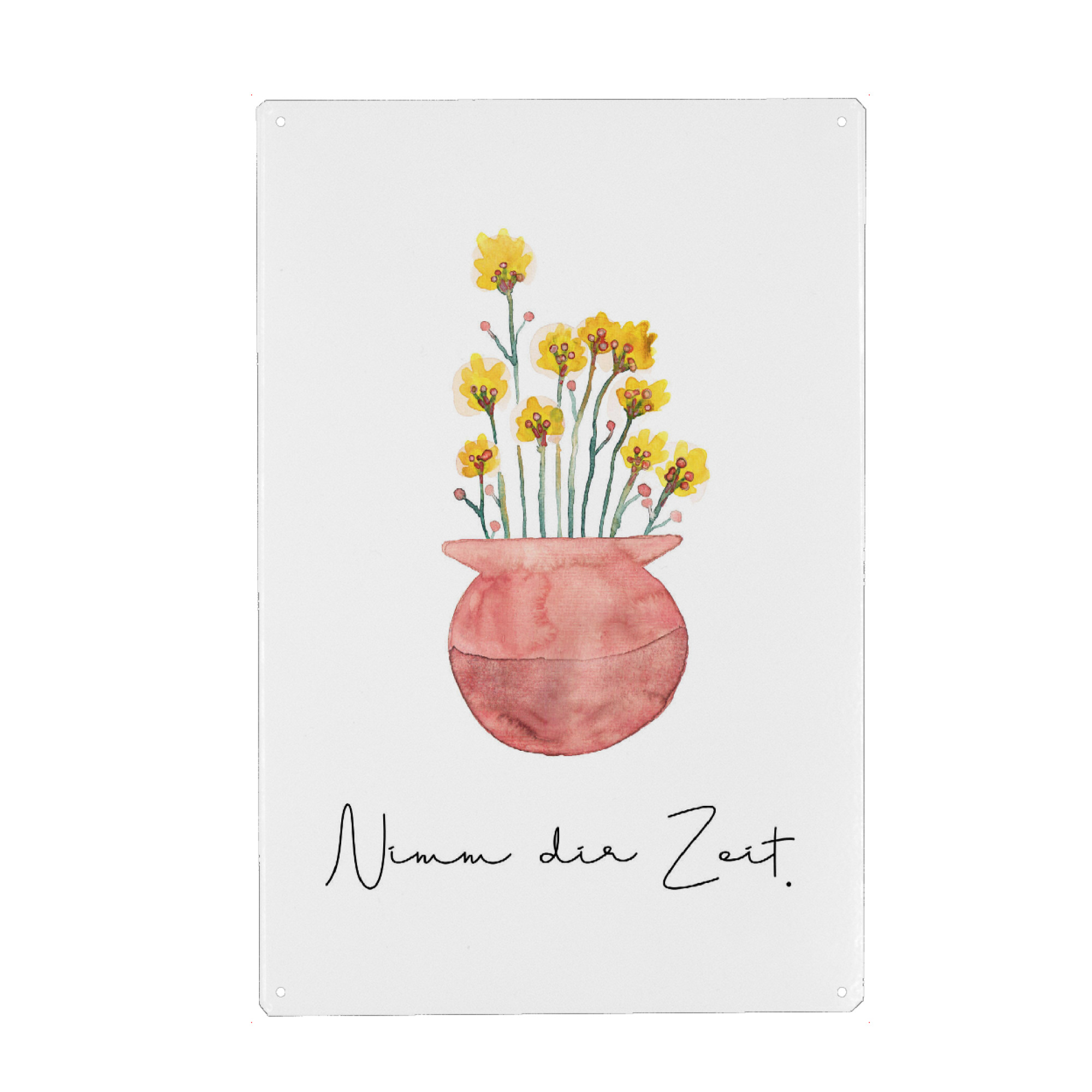 Metall Poster "Nimm dir Zeit Typografie" artboxONE - Natur,Floral,Für Mama