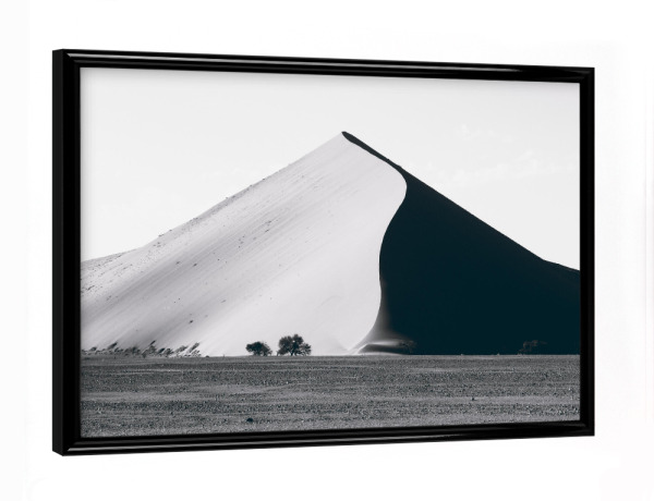 Poster mit schwarzem Rahmen "Düne schwarzweiß" artboxONE - Reise,Schwarzweiß,Reise / Afrika,Reise / Länder