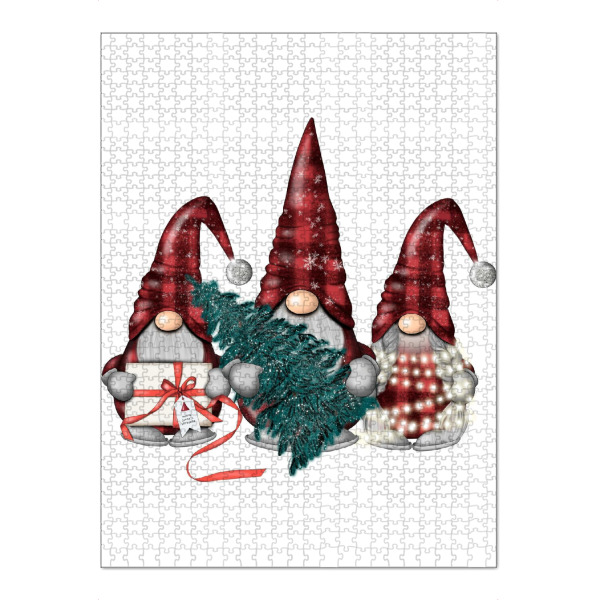 Puzzle Ravensburger "Christmas Gnomes | Buffalo Plaid" artboxONE - Weihnachten,Festivals,Lustig