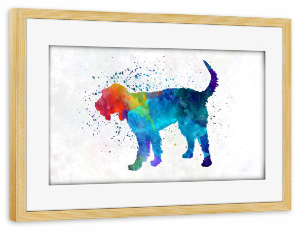 Poster mit Rahmen kiefer "Griffon Nivernais in watercolor" artboxONE - Tiere,Abstrakt