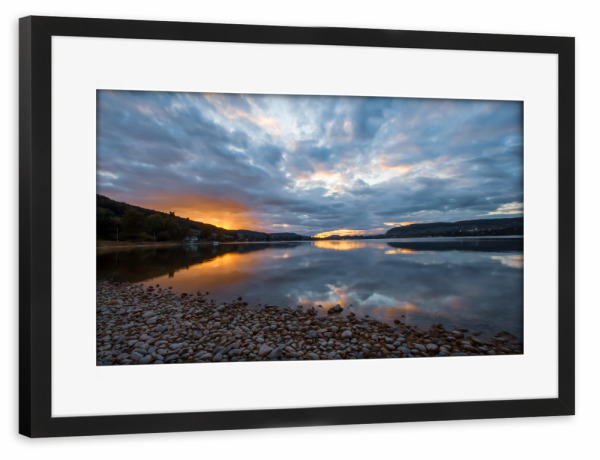 Poster mit Rahmen schwarz "Sonnenuntergang am Untersee" artboxONE - Natur,Reise