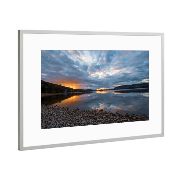 Poster mit Rahmen Silber "Sonnenuntergang am Untersee" artboxONE - Natur,Reise