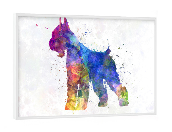 Poster mit weißem Rahmen "Giant Schnauzer dog" artboxONE - Tiere,Abstrakt - Dog,Dogs,Pet,Animal,Mammal,Watercolor,Abstract,Hund
