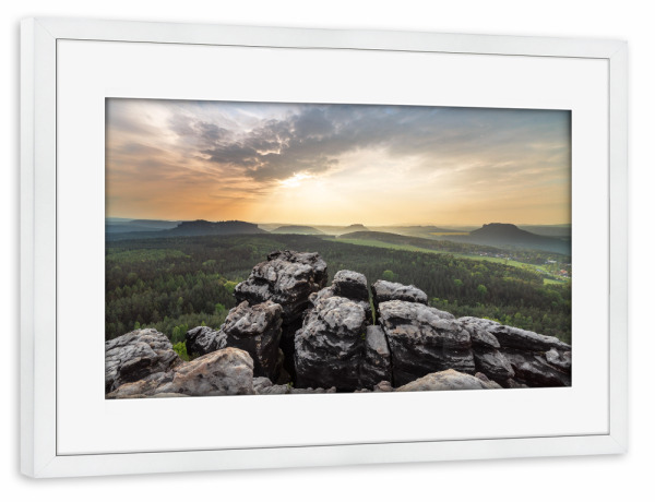 Poster mit Rahmen weiß "Panoramablick" artboxONE - Natur,Reise