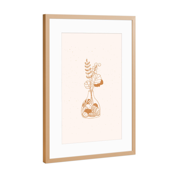 Poster mit Rahmen Kupfer "Floral art style icon vase" artboxONE - Floral