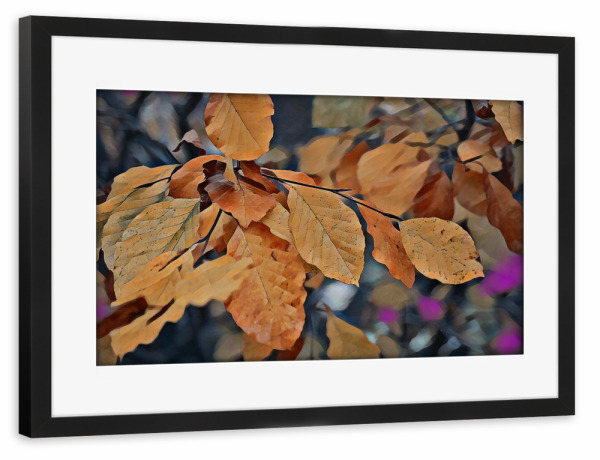 Poster mit Rahmen schwarz "Herbstlaub" artboxONE - Natur,Abstrakt