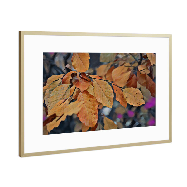 Poster mit Rahmen Gold "Herbstlaub" artboxONE - Natur,Abstrakt