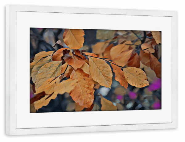 Poster mit Rahmen weiß "Herbstlaub" artboxONE - Natur,Abstrakt