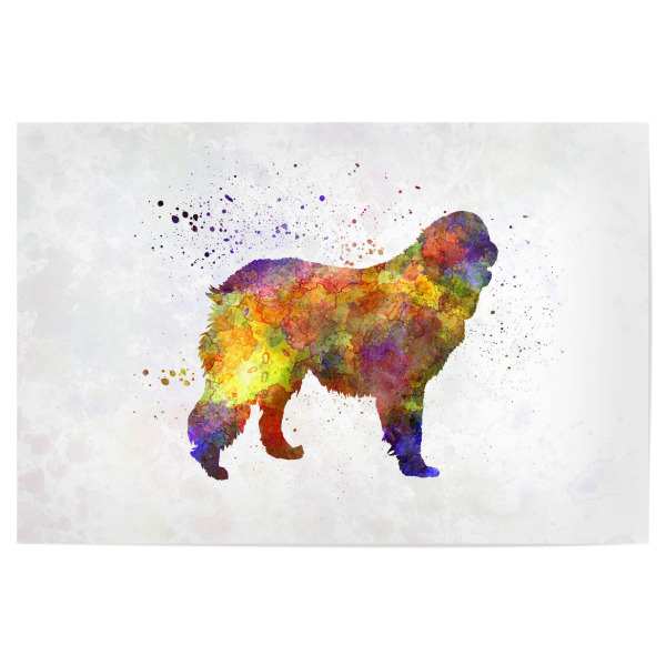 Poster 30x20 cm "Leonberger in watercolor" artboxONE - Tiere,Abstrakt - Dog,Dogs,Pet,Animal,Mammal,Watercolor,Dog poster,Illustration,Abstract,Hund