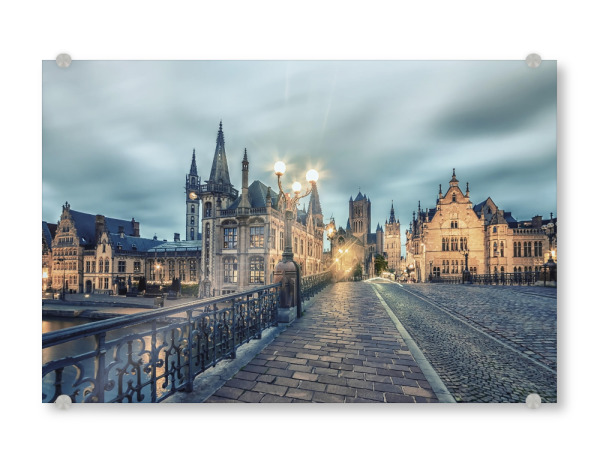 Acrylglasbild "Ghent Evening" artboxONE - Städte,Reise,Architektur,Reise / Länder,Städte / Weitere